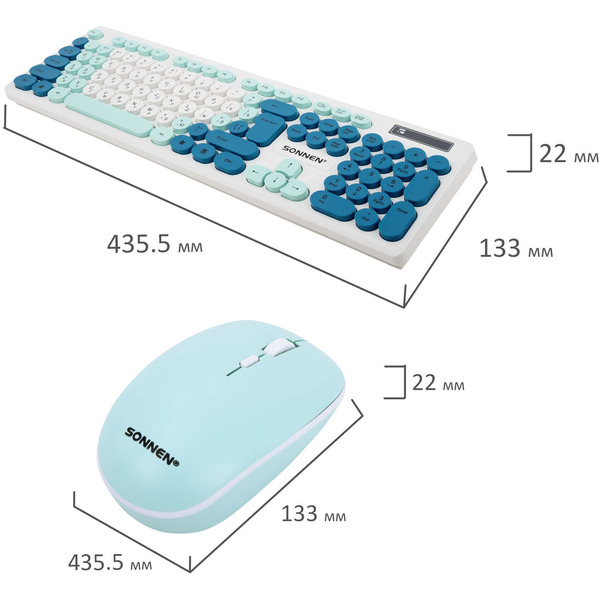 Набор беспроводной клавиатура + мышь Sonnen K-650 (513953)