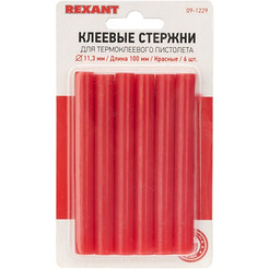 Клеевые стержни Rexant 09-1229 (6 шт, красный)