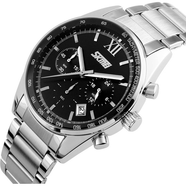 Наручные часы Skmei 9096 (нержавеющая сталь/черный)