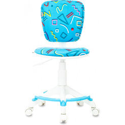 Кресло Бюрократ CH-W204/F (голубой Sticks 06/пластик белый)