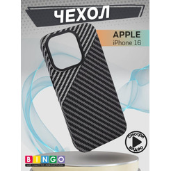 Бампер Bingo Carbon для APPLE iPhone 16 Черный с серым