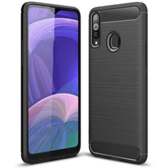 Накладка Case Brushed Line для Samsung Galaxy A20s (черный)