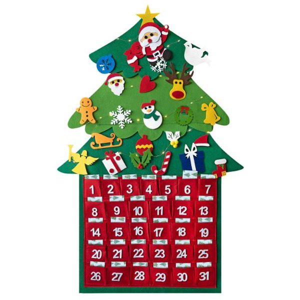 Новогоднее украшение Золотая сказка Фетровый адвент-календарь 592140