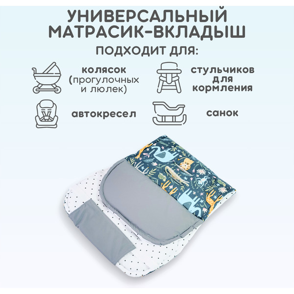 Вкладыш для коляски Bubago КМ1 BG 169-4 (зеленый принт)