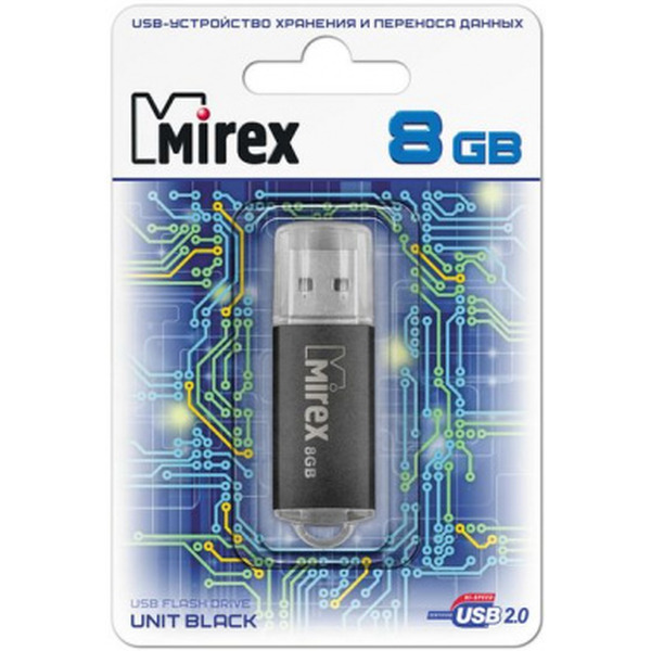 USB Flash MIREX Unit Black 8GB (13600-FMUUND08)