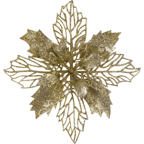 Украшение ёлочное ЗОЛОТАЯ СКАЗКА Цветок с клипсой 592603