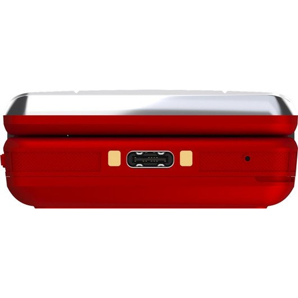 Кнопочный телефон Maxvi E11ds (красный/серебристый)