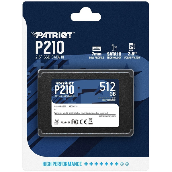 Твердотельный накопитель Patriot P210 512GB (P210S512G25)