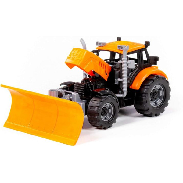 Трактор Полесье Прогресс с лопатой-отвалом инерционный (оранжевый) 91765