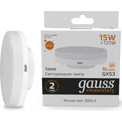 Лампа Gauss LED Elementary GX53 15W 1020lm 3000K 83815