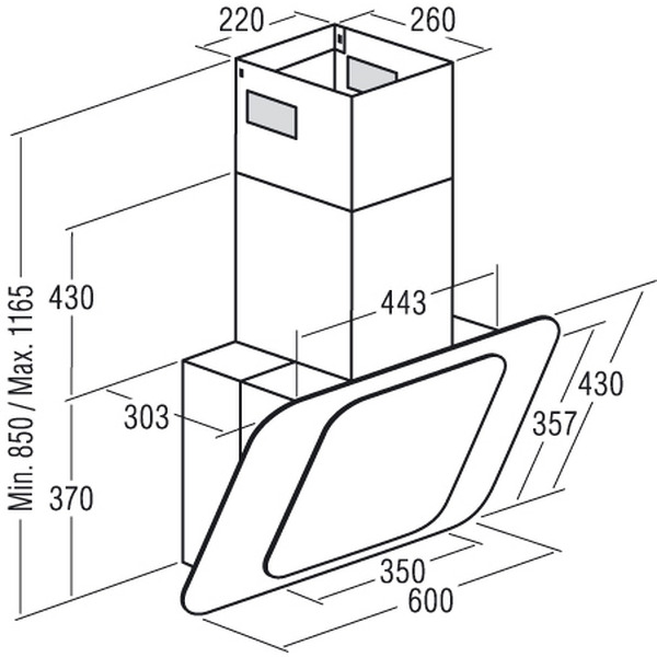 Вытяжка САТА ADARI 60 XGWH