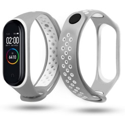 Ремешок CASE Nike для Mi Band 3/4 серо-белый