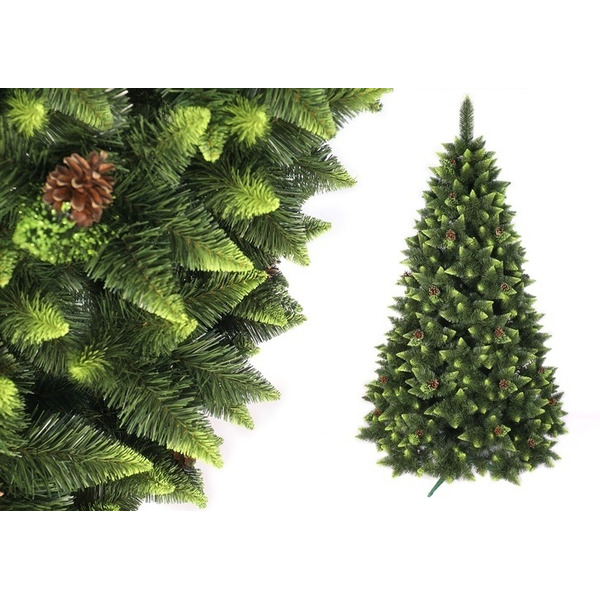 Сосна искусственная MiaMar Зеленая Горная с зелеными концами (SGZ220F-PVC) 2.2 м в пленке