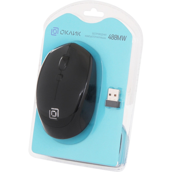 Мышь Oklick 488MW (черный/синий)