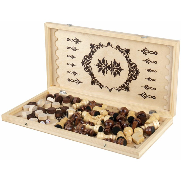 Шахматы, шашки, нарды 3в1 ЗОЛОТАЯ СКАЗКА 665364