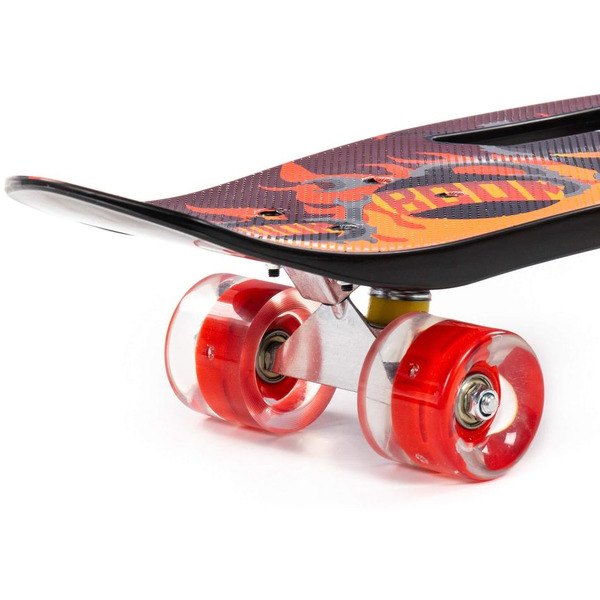 Доска роликовая Полесье 89519 (65 см) чёрная с наклейкой и красными колёсами