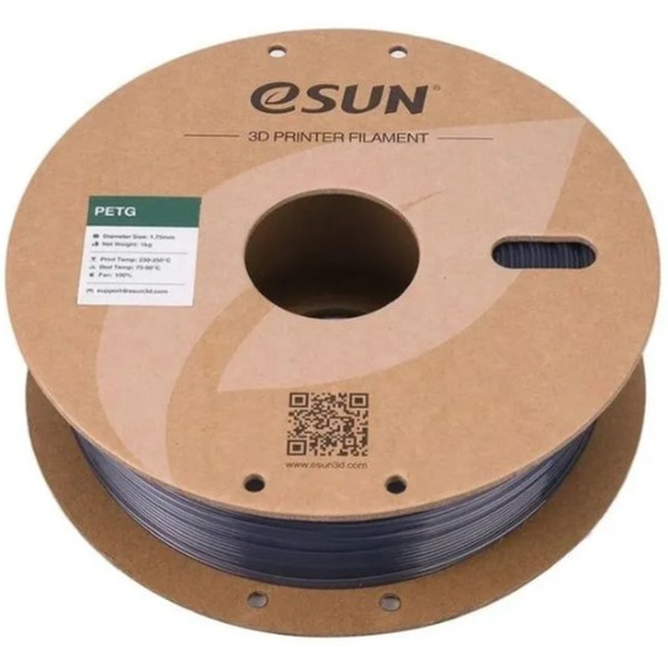 Пластиковая нить ESUN PETG175SH1 1.75 мм 1 кг (solid grey)