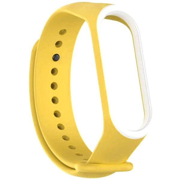 Ремешок Bingo Double для Xiaomi Mi Band 3/4 Желтый с белым