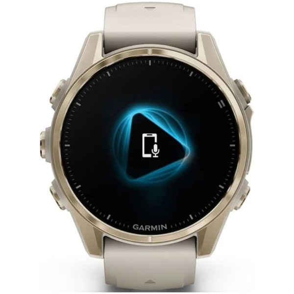 Умные часы Garmin Fenix 8 Sapphire 43мм (золотистый, дымчато-серый ремешок)