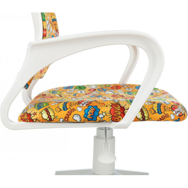 Кресло Бюрократ BUROKIDS 1W (ткань, оранжевый бэнг,корпус белый)