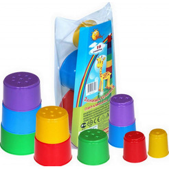 Занимательная пирамидка 2 Полесье (10 элементов, в пакете)