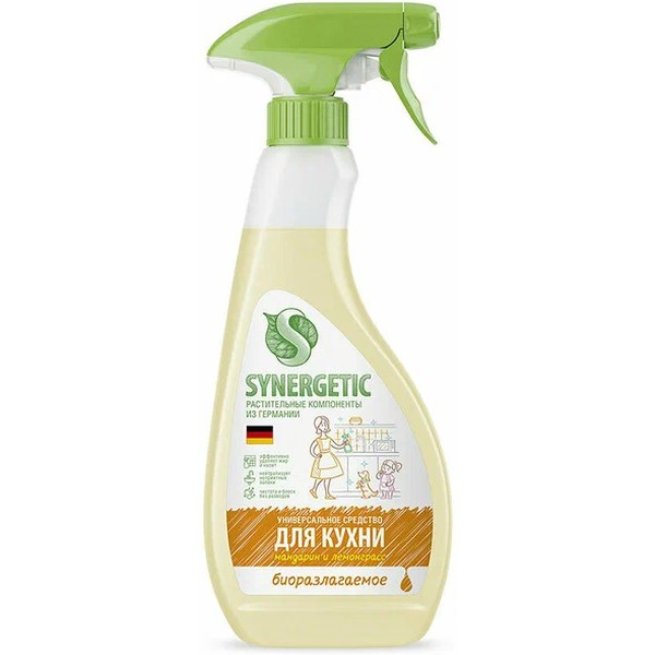 Средство для кухни Synergetic универсальное гипоаллергенное Мандарин и лемонграсс 500 мл
