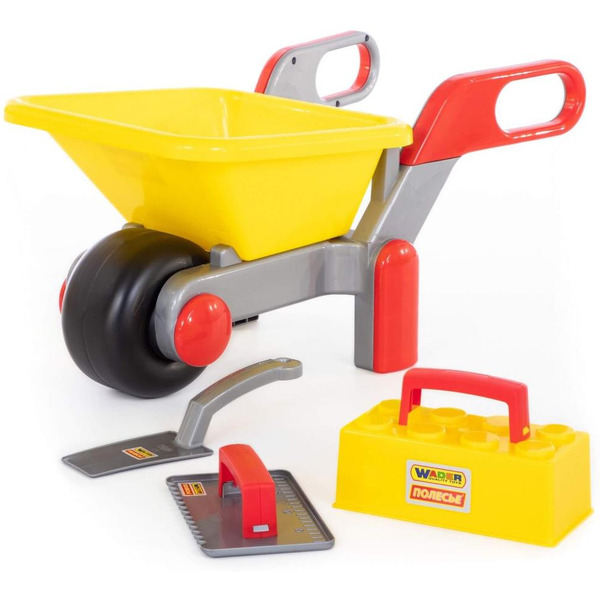 Игровой набор Полесье "Тачка+ набор каменщика"