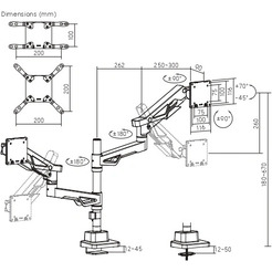 Кронштейн для мониторов Ultramounts UM742BW