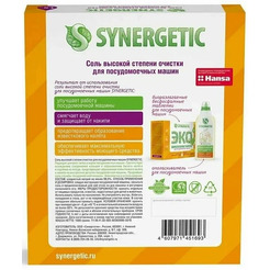 Соль для посудомоечной машины Synergetic ЭКО высокой степени очистки 1.5 кг