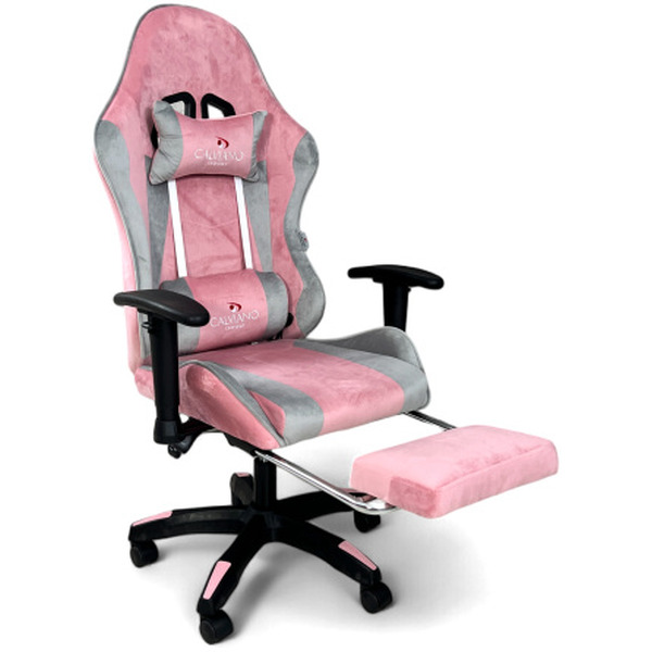 Игровое кресло Calviano 1585 (серый/розовый велюр)