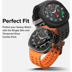 Чехол с защитным стеклом Ringke SLIM+Glass для Galaxy Watch Ultra 47mm 2024/ 2025 MATTE BLACK