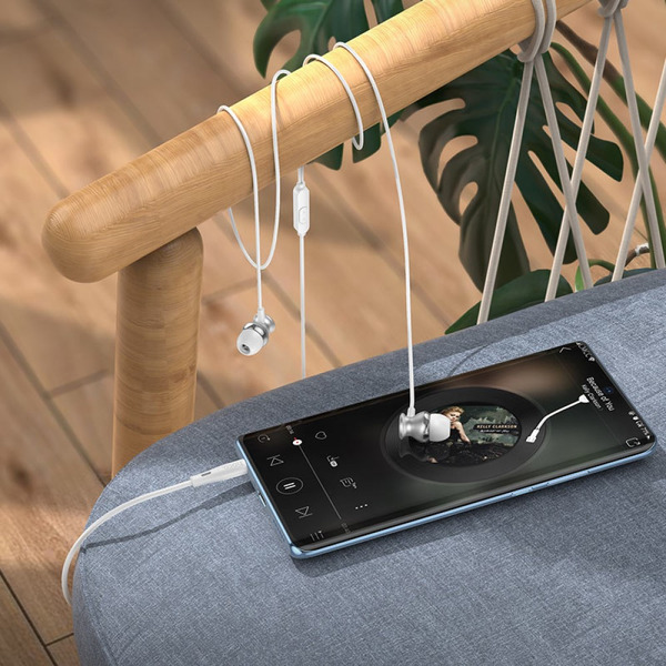 Наушники Hoco M106 (серебристый/белый)