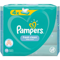 Детские влажные салфетки PAMPERS Fresh Clean 4х52 шт. ПрепакКороб