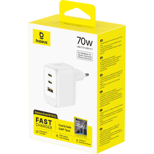 Сетевое зарядное Baseus EnerFill FE22 70W E0123501 (белый)