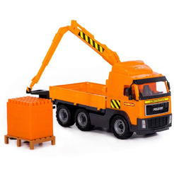 Автомобиль-кран с манипулятором Полесье 8800 + конструктор Супер-Микс