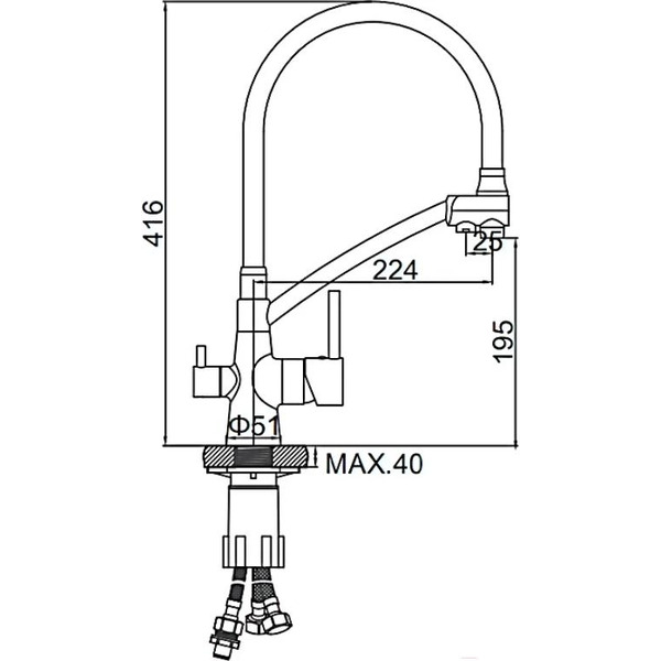 Смеситель Ledeme L4855U-12