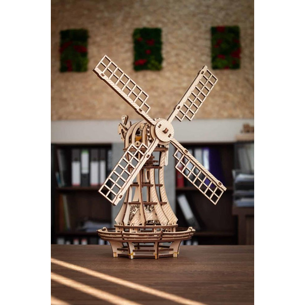 Механическая модель в виде конструктора EWA Eco-Wood-Art Ветряная мельница