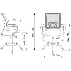 Кресло Бюрократ CH-695NSL (синий TW-05 /черный TW-11/хром)