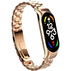 Ремешок Bingo Stainless для XIAOMI Mi Band 7 (розовое золото)