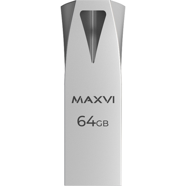 USB флеш-накопитель Maxvi MK2 64GB 2.0 metallic silver