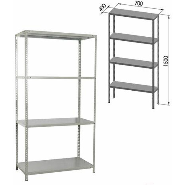 Стеллаж металлический Brabix Ms-150/40/70-4 / 291101