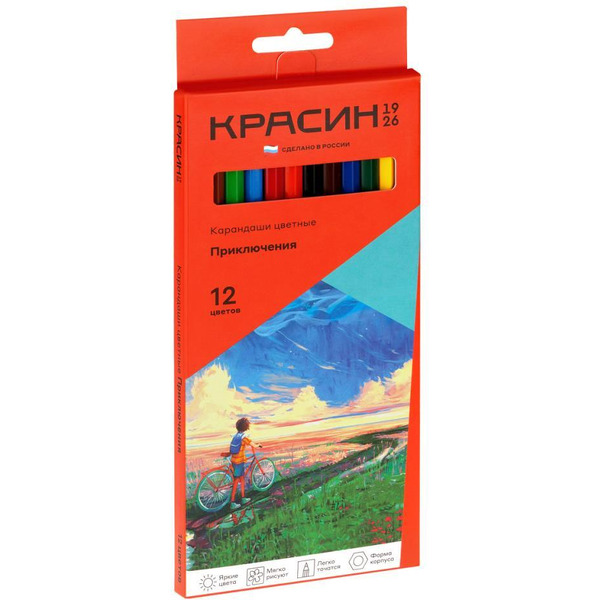 Карандаши цветные Красин Приключения КР-120200 (12 цв)