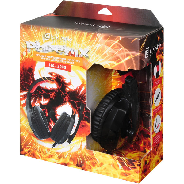 Наушники Oklick HS-L320G Phoenix (черный/красный)