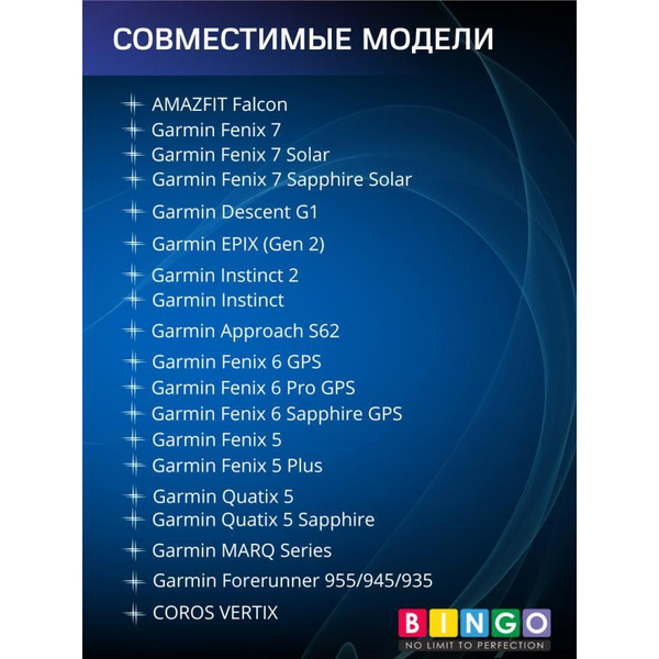 Ремешок Bingo Double Holes для часов 22мм Синий с белым