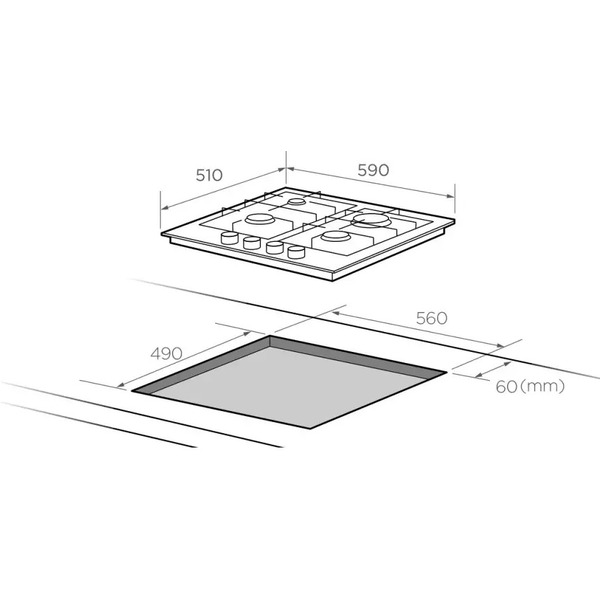 Панель газовая варочная Midea MG640X
