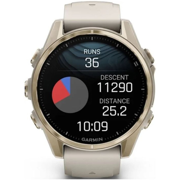 Умные часы Garmin Fenix 8 Sapphire 43мм (золотистый, дымчато-серый ремешок)