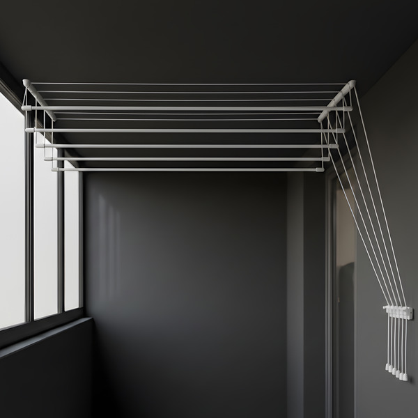 Сушилка для белья Sundays Home Потолочная 5 прутьев 120см (алюминий/белый)