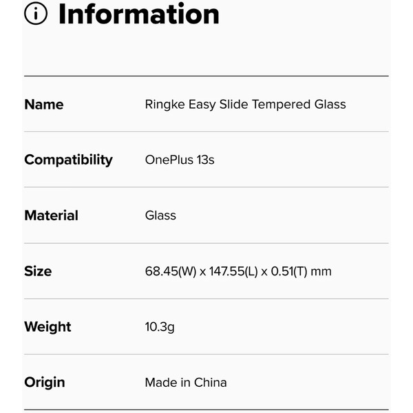 Защитное стекло Ringke EASY SLIDE 2шт для Oneplus 13s