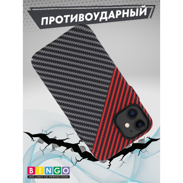 Бампер Bingo Carbon для APPLE iPhone 11 Черный с красным