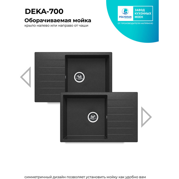 Кухонная мойка Polygran Deka 780 (черный)